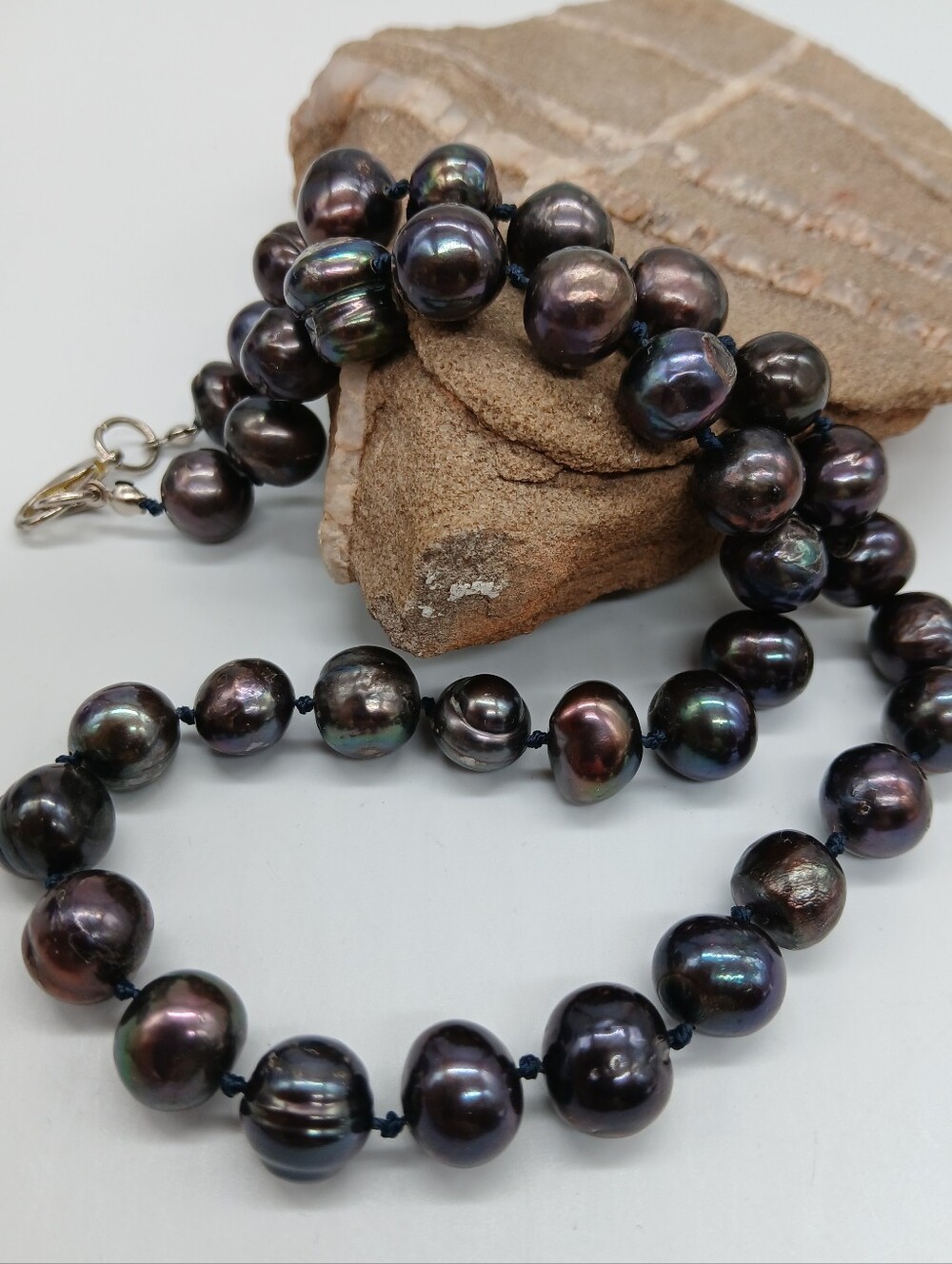 Unique Vintage Jewelry Natural Pearls Irregular Black Tahitian Pearl - Picture 11 of 12